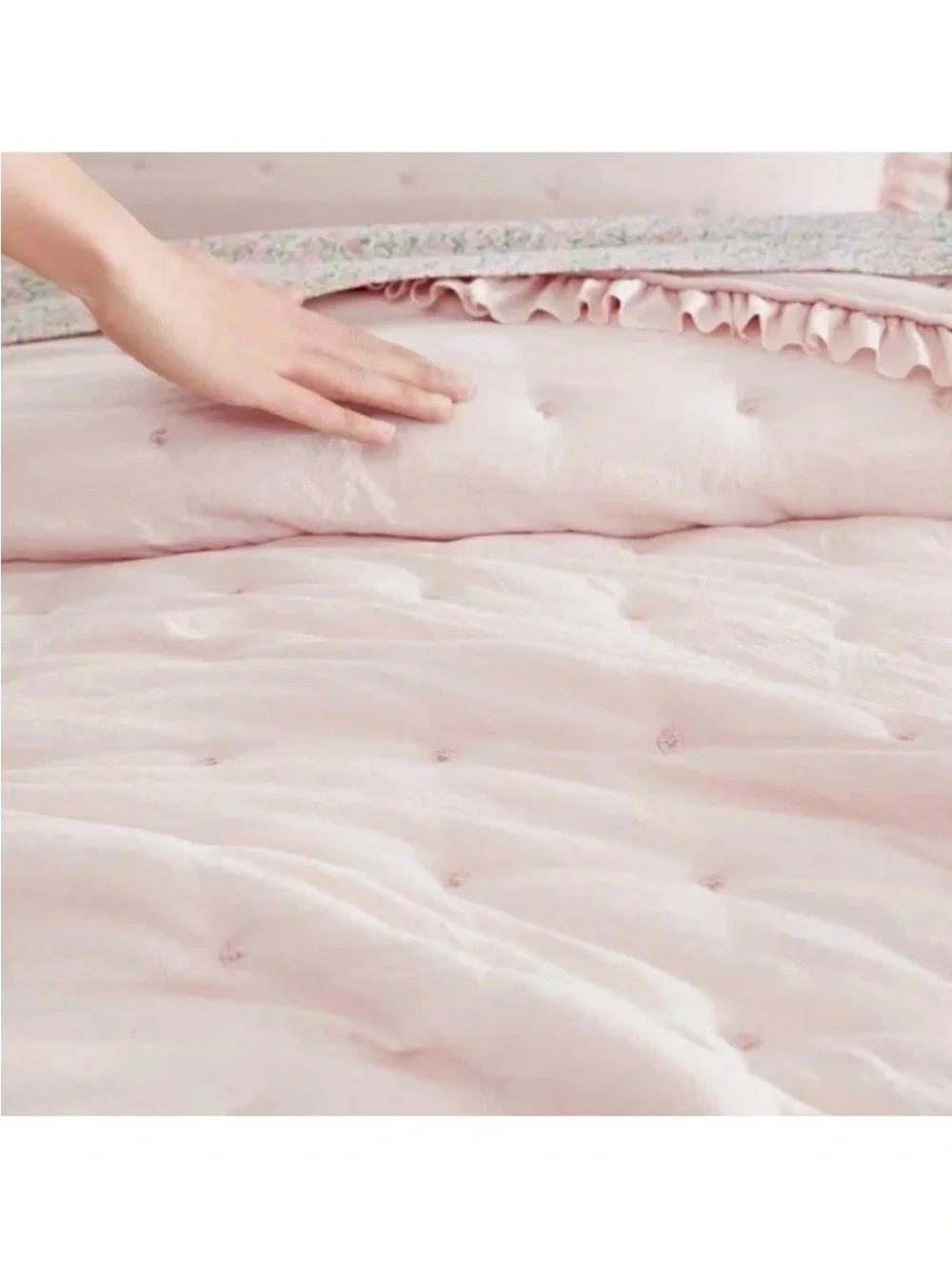 Laura Ashley Hailee Pink Full/Queen Ruffle Quilt Set 3-Piece NWT
